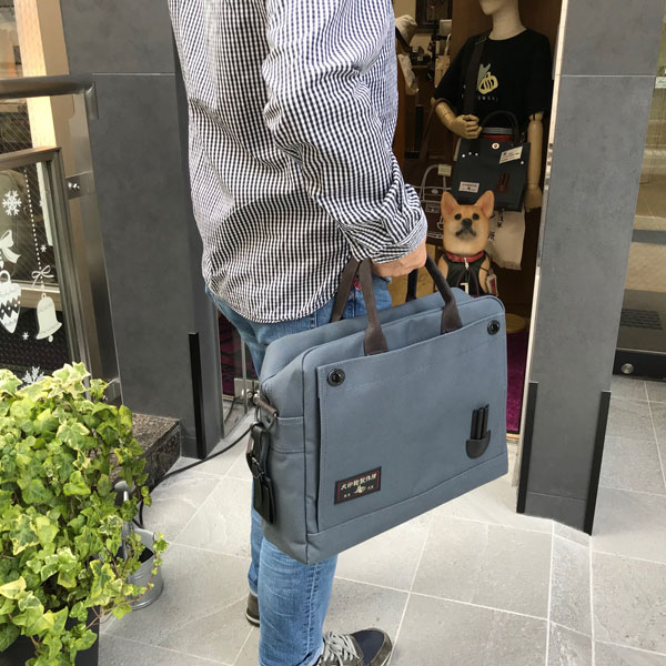 黒犬印】純綿6号帆布オーバーナイトブリーフケース（B4） | 黒犬印