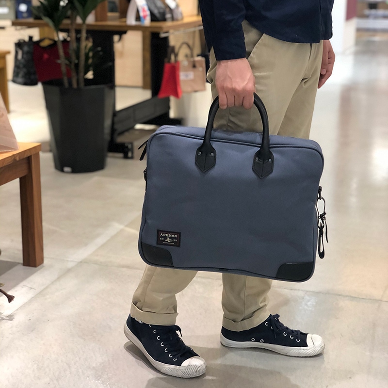 黒犬印】純綿6号帆布革手2ウェイブリーフケース | 通勤・通学バッグ