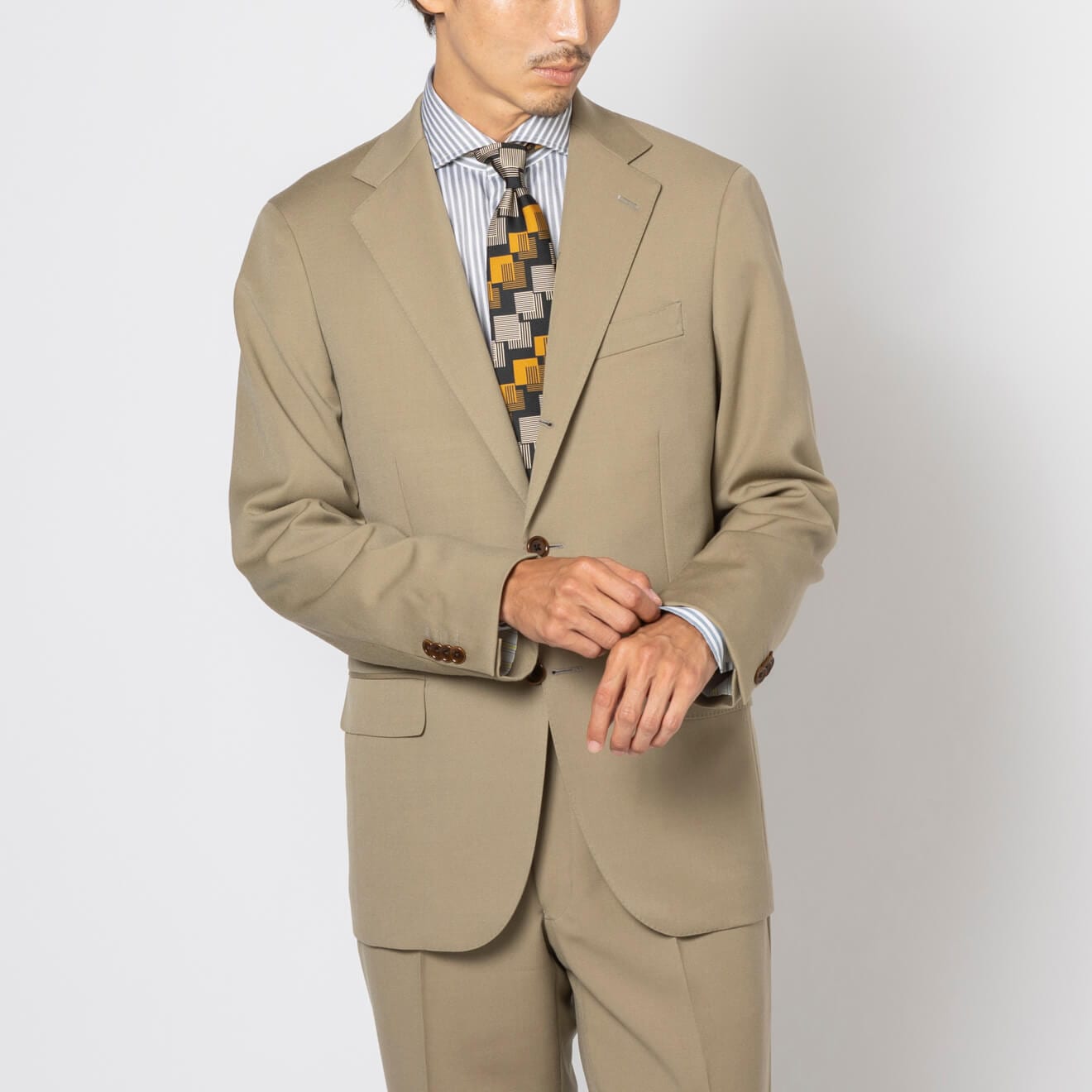 ≪WEB特価≫MARZOTTO/マルゾット/段返り3釦/ワンタックスリム/ベージュ