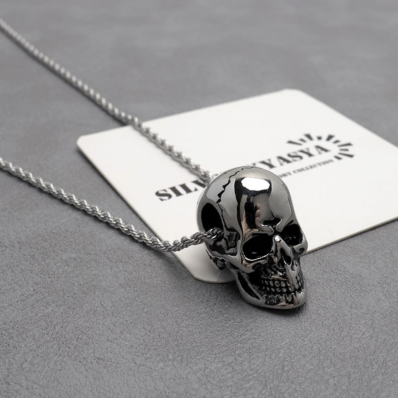 ステンレス スカルネックレス シルバー [n754-silver] | スタイルで