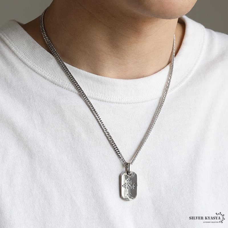 S925 クロス ドックタグネックレス [ns221-cs053-4mm] | スタイルで