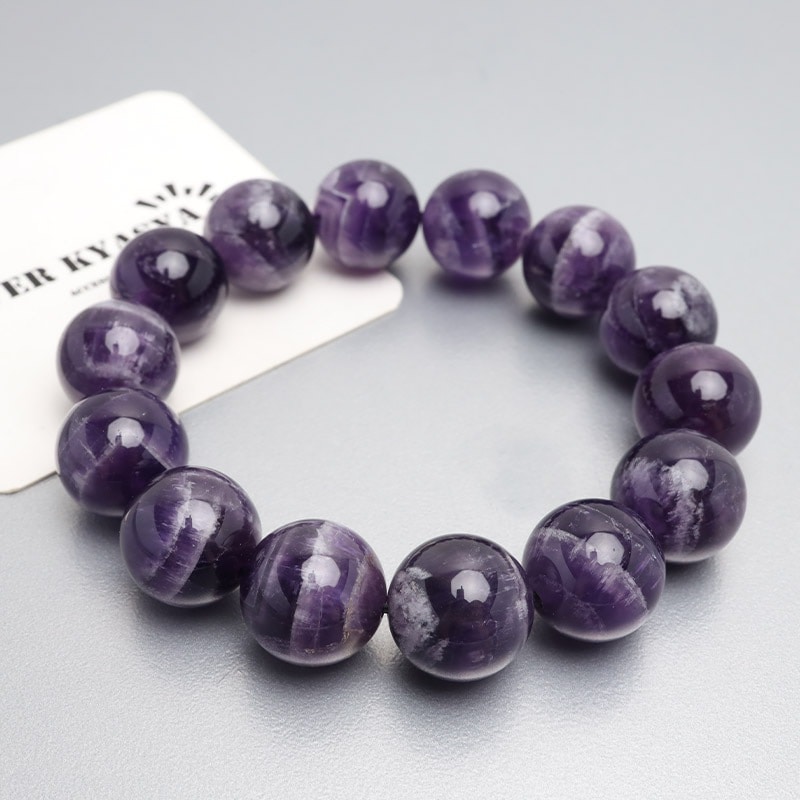 天然アメジストブレスレット 14mm [b876-14mm] | ブレスレット