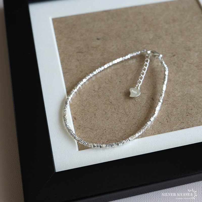 シルバー925 不揃いビーズブレスレット [cb123] | お洒落なレディース