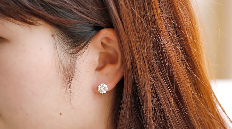 ダイヤモンド ピアス 片耳用 2ct I1 I POOR プラチナ 中央宝石研究所