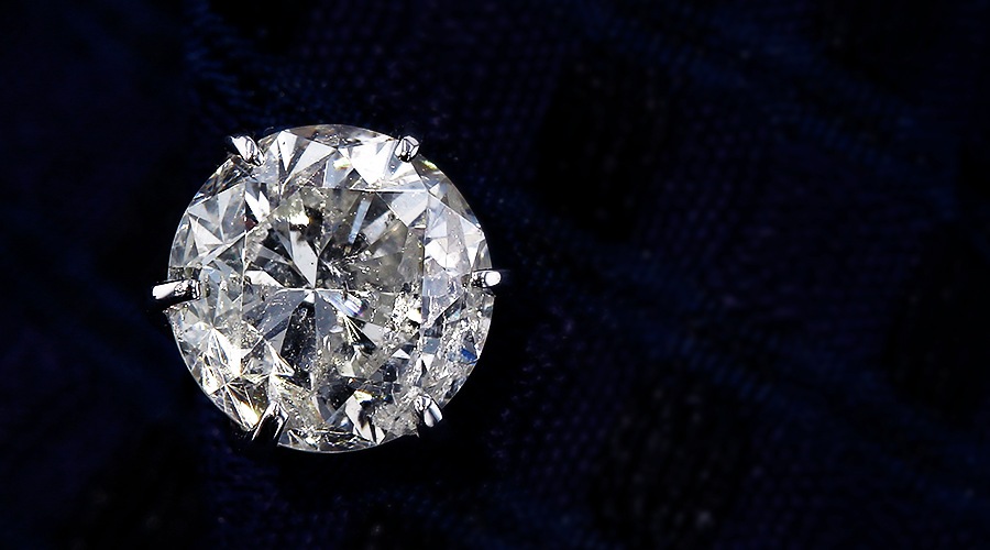 ダイヤモンド ピアス 片耳用 2.014ct J I1 FAIR プラチナ 中央宝石研究