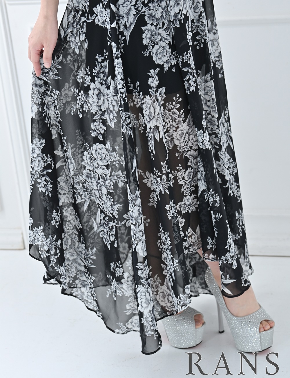 Sのみ即納][instock]【RANS】ロング/ドレス/ブラック/ホルターネック