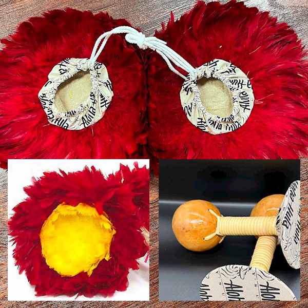 ウリウリ赤黄（着脱式）Mサイズ 2本セット 直径24~27cm 羽根の厚み10cm