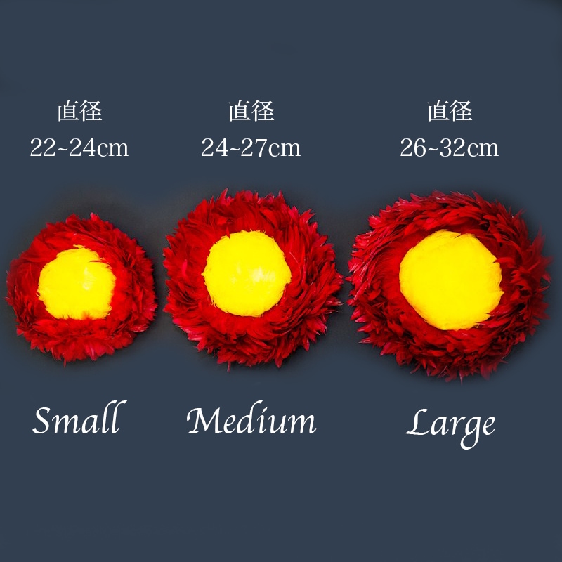 ウリウリ赤黄 2本セット Sサイズ（一体型）直径22~24cm 羽根の厚み9cm