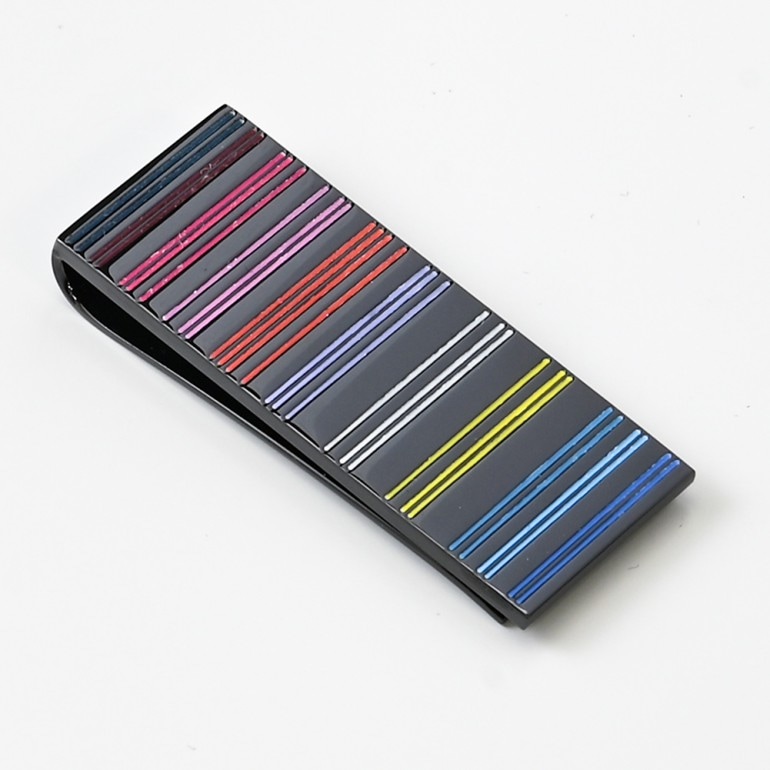 ポールスミス Paul Smith マネークリップ マルチストライプ ブラック