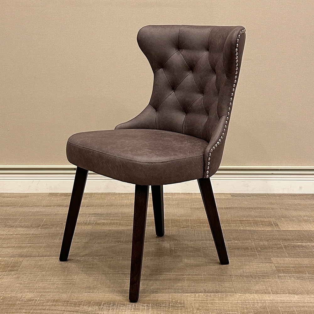 ダイニングチェア レザー ブラウン 2脚セット | 家具,チェア