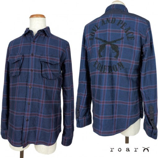 70%OFF】roar ロアー デニムシャツ ブルー 6.5oz SLUB DENIM BASIC
