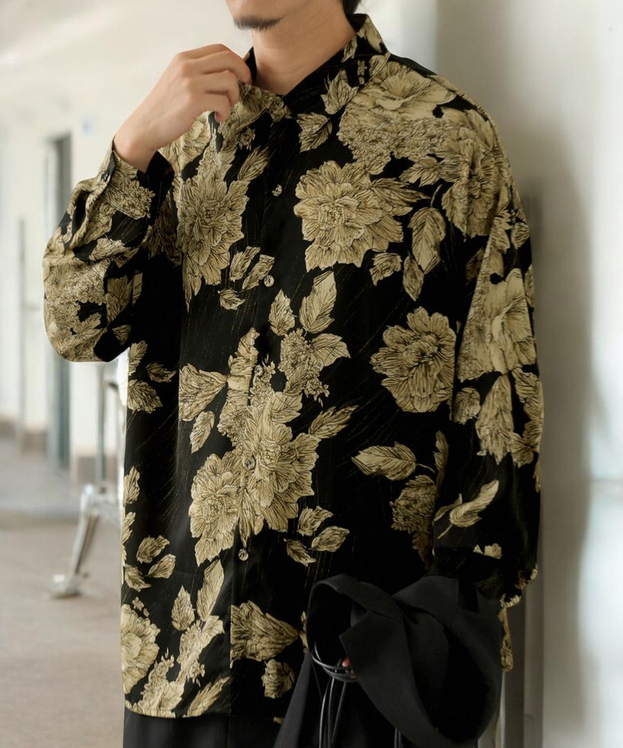 柄シャツ シャツ メンズ トップス 長袖 花柄 送料無料・再入荷 (50