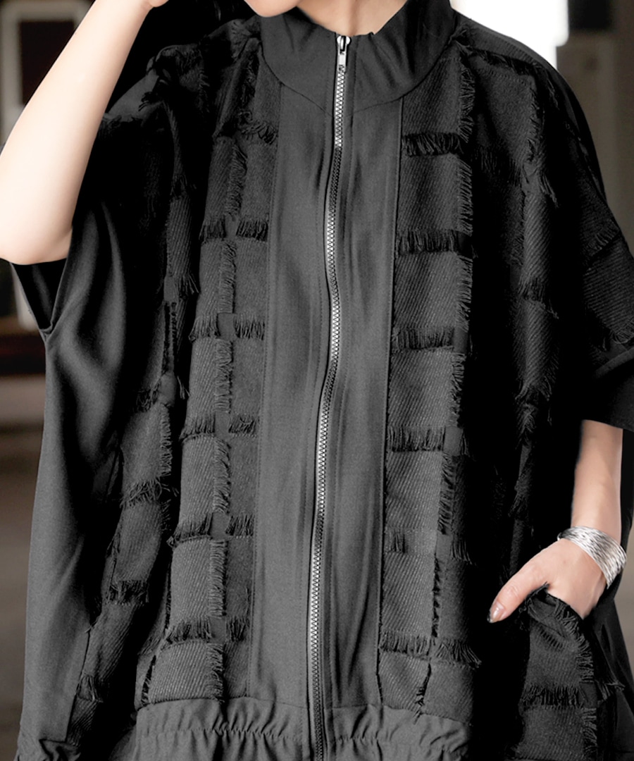 フリンジジャガードトップス トップス レディース 羽織り 送料無料