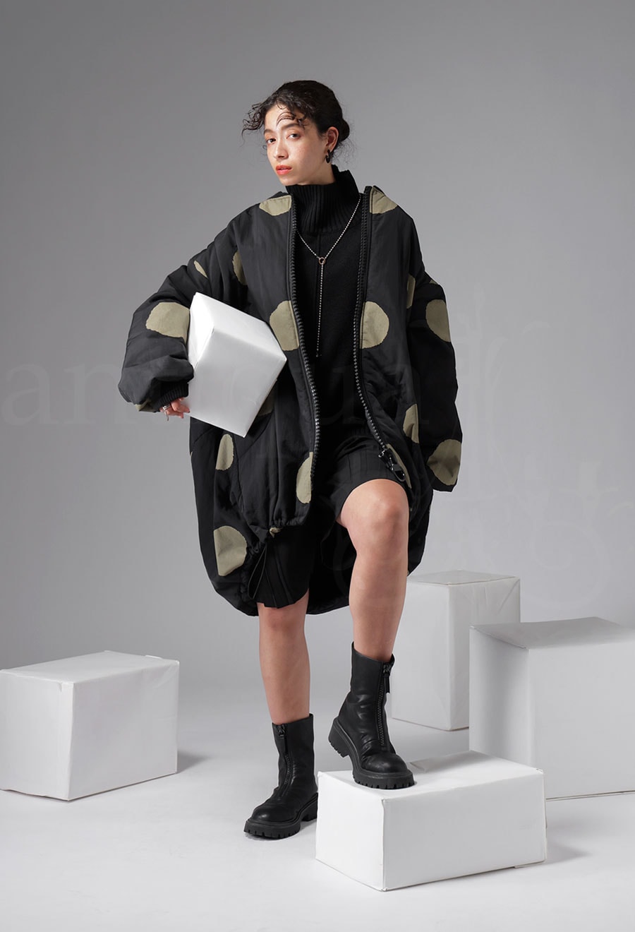 ドットコート コート レディース アウター ドット柄 送料無料・再入荷