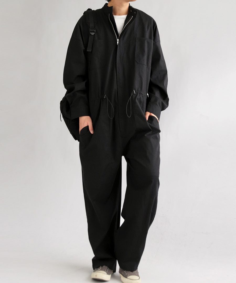 オールインワン メンズ ボトムス ロング 長袖 無地 送料無料・再販