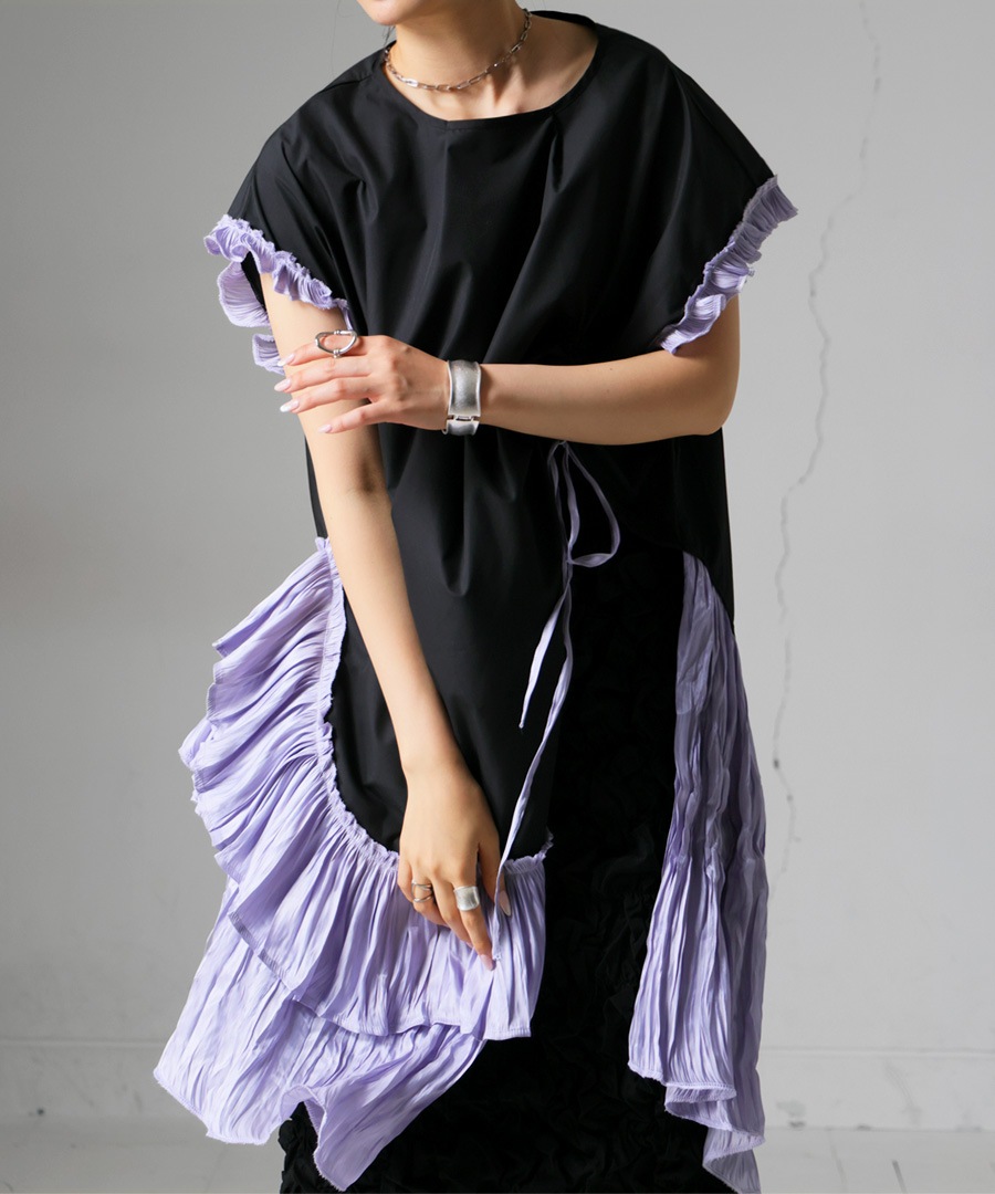 フリルトップス レディース トップス 半袖 リメイク服 送料無料