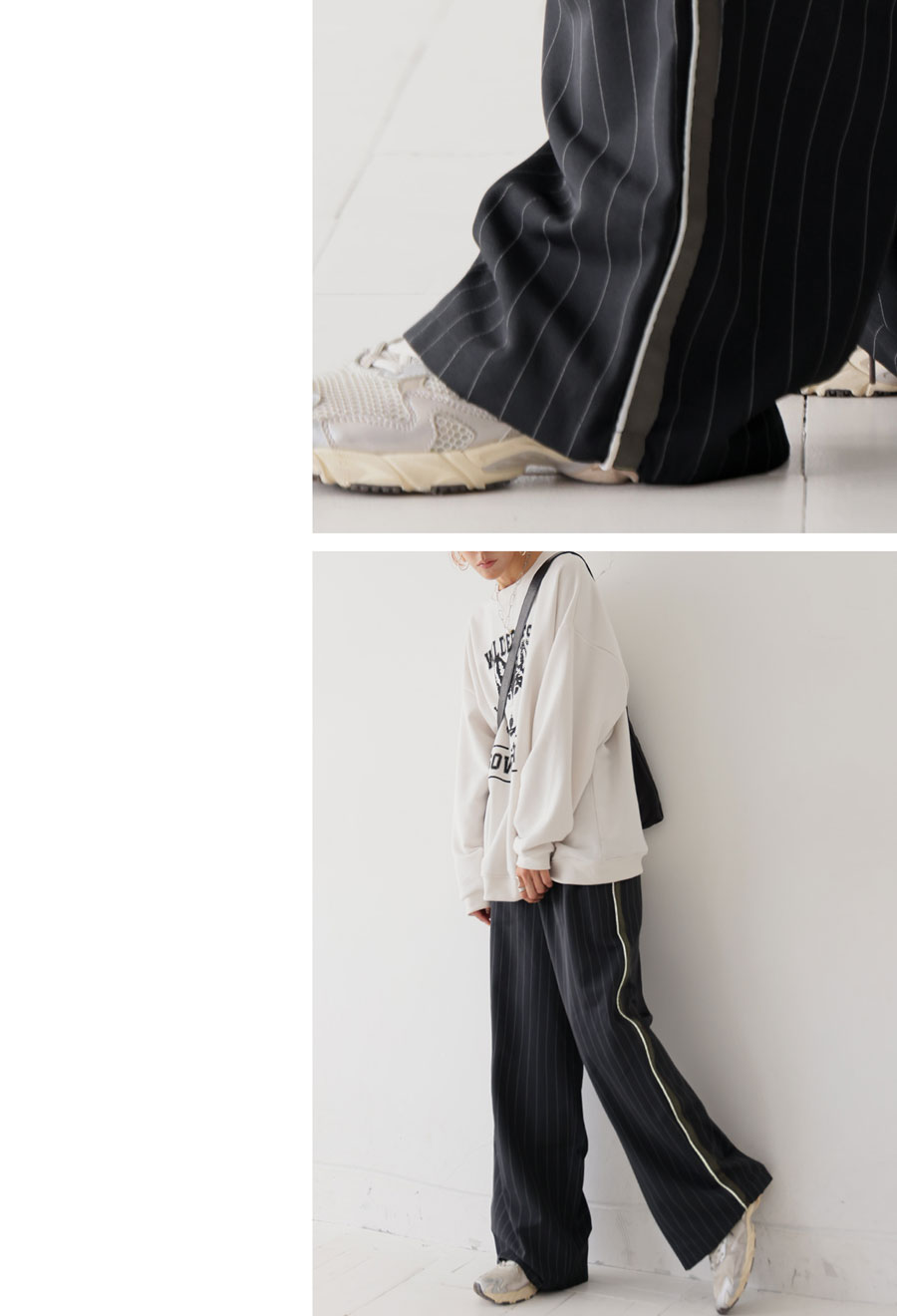 サイドライン ピンストライプパンツ レディース 送料無料・再入荷 (500