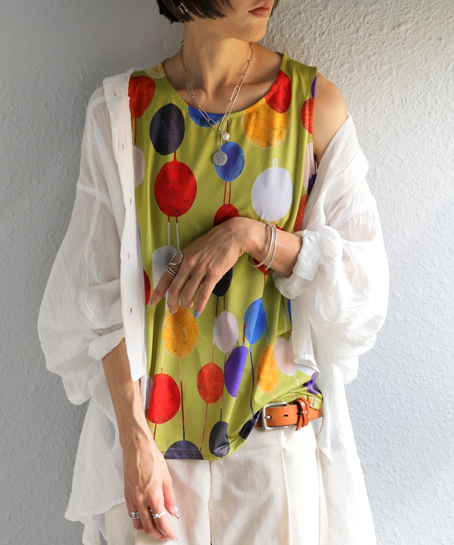 ISSEI MIYAKE 水玉 ドット タンクトップ サンプル品 ドット柄 タンク