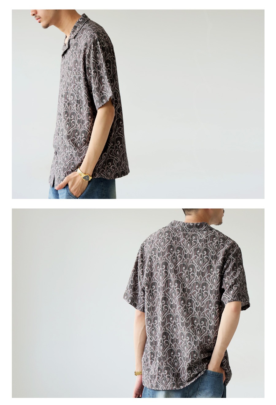 アート柄シャツ メンズ シャツ トップス 半袖 送料無料・(80)メール便