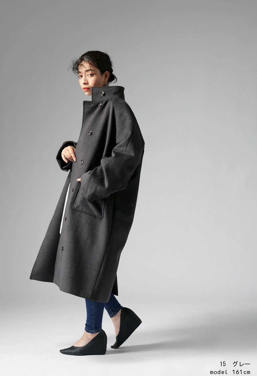 スタンドカラーコート コート レディース アウター 送料無料・メール便