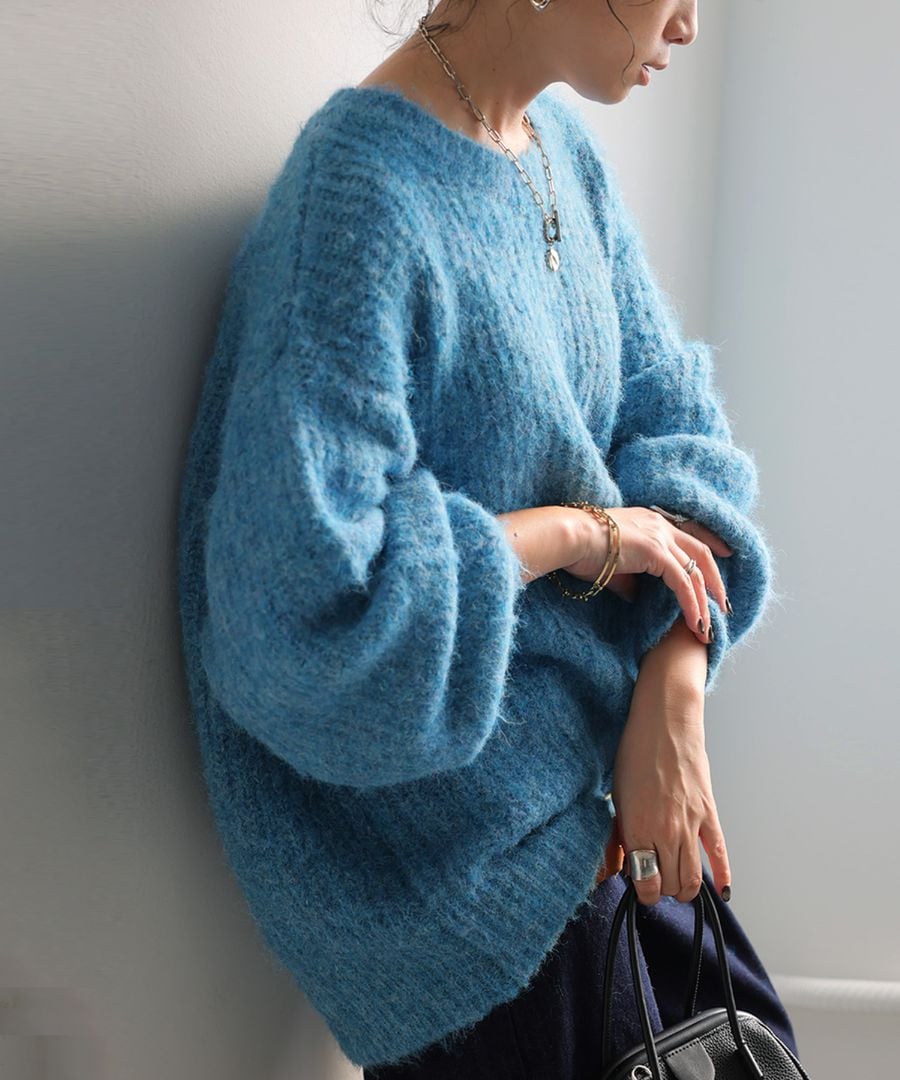 モヘア風ニット ニット レディース トップス 長袖 送料無料・メール便