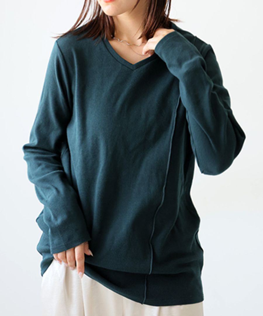 シュッと美 メロウデザイン トップス レディース 長袖 ロンT・(100