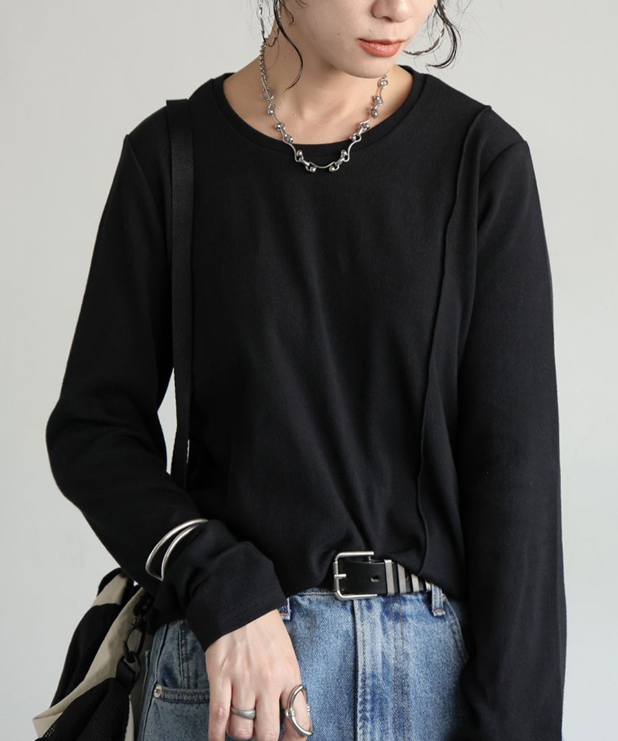 シュッと美 メロウデザイン トップス レディース 長袖 ロンT・(100