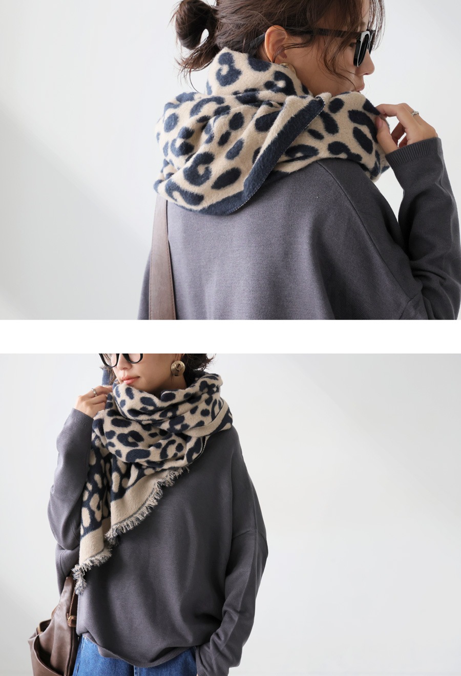 レオパード柄 大判ストール レディース マフラー 送料無料・再入荷