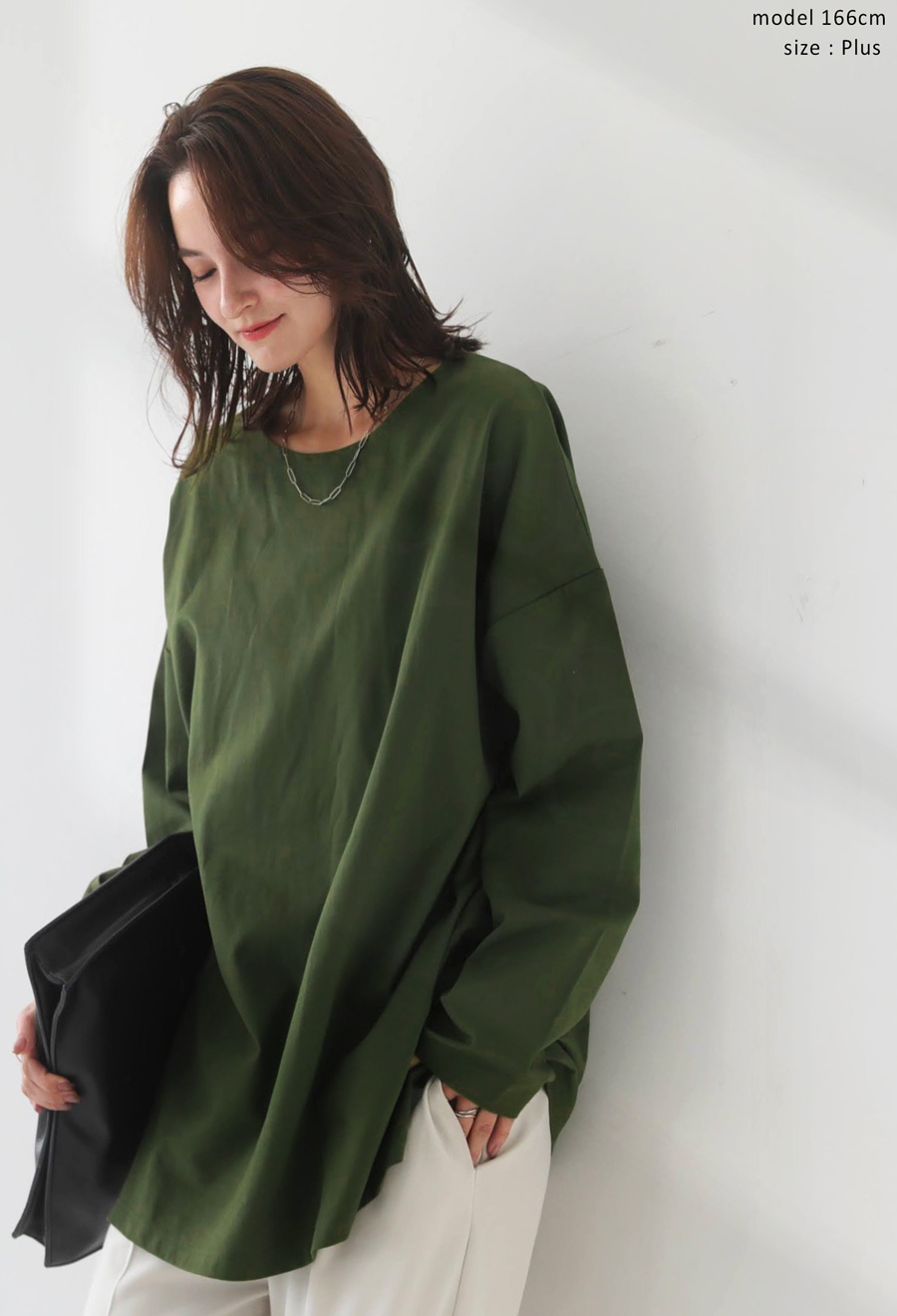 ロンT レディース トップス Tシャツ 長袖 無地 カットソー・(100