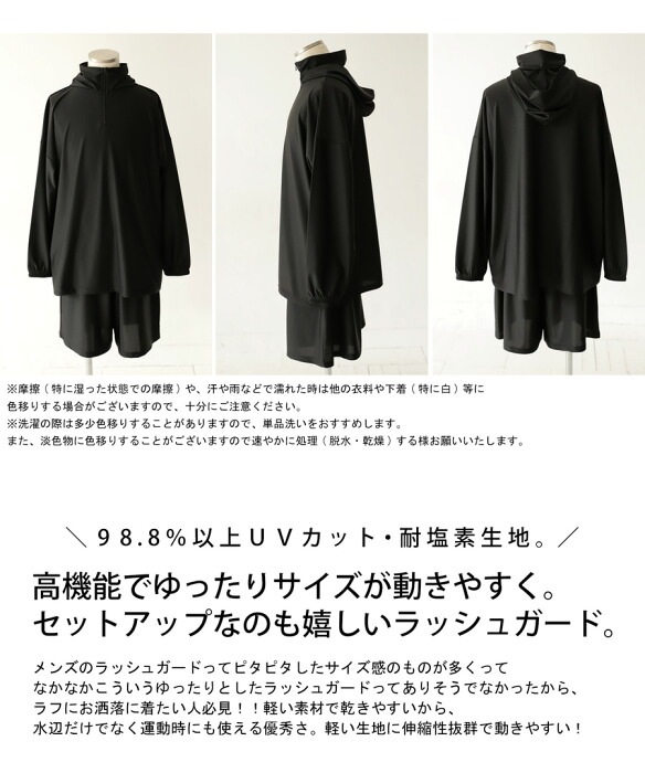 ラッシュガード メンズ 上下セット UVカット 耐塩素 送料無料・再販