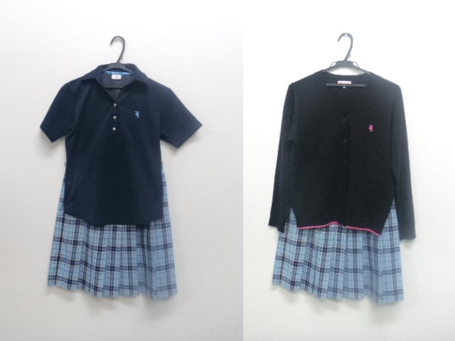 s24 クラーク記念国際高等学校 半袖ポロシャツ+カーデガン+夏服