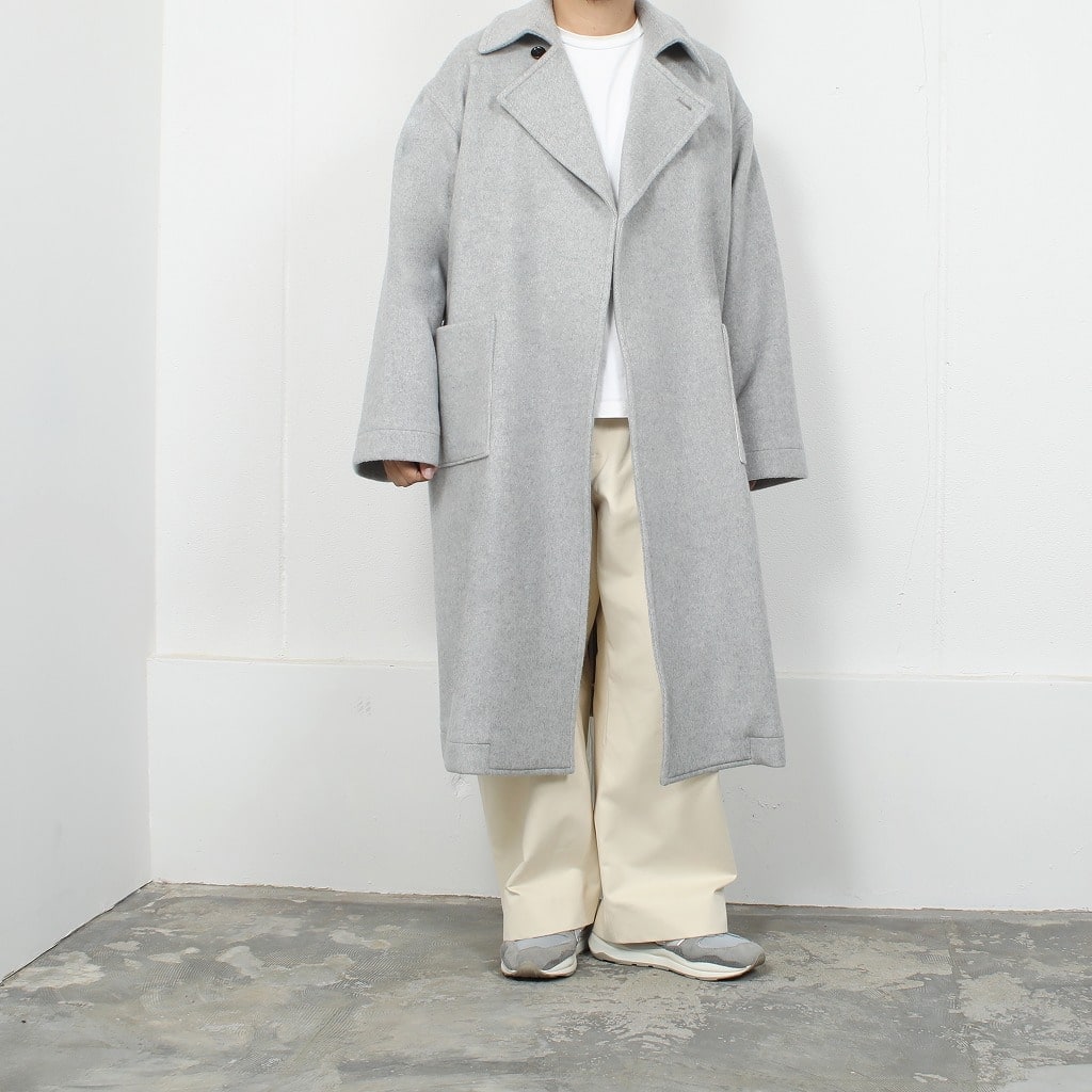 ATHA アタダブルメルトン マキシコート グレー DOUBLE MELTON MAXI