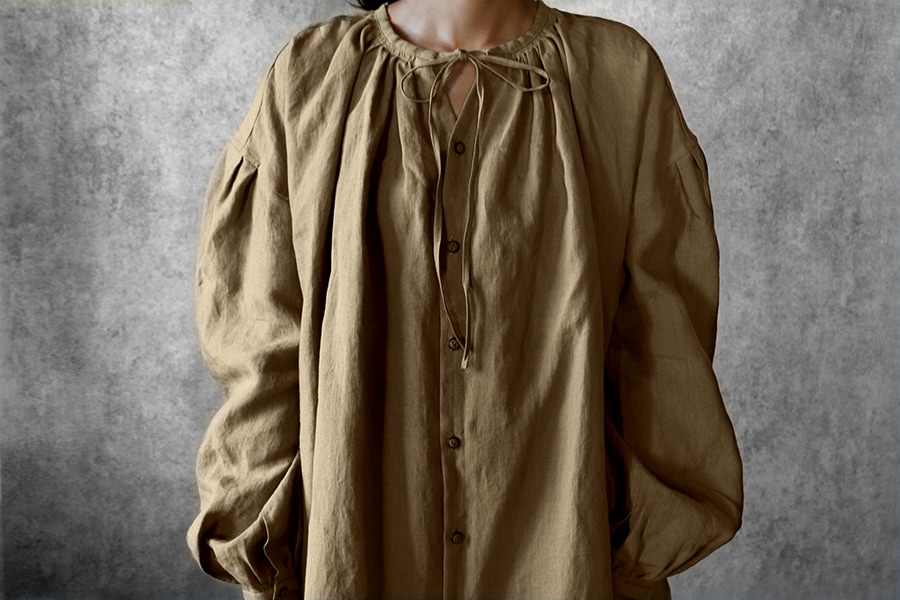 洗いをかけた 高密度リネンウェザー 40番手 【麻 生地 無地】 - 生地