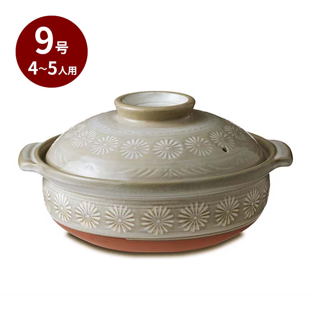 送料無料】銀峯 花三島 9号鍋 土鍋 4～5人用 | キッチン・調理器具