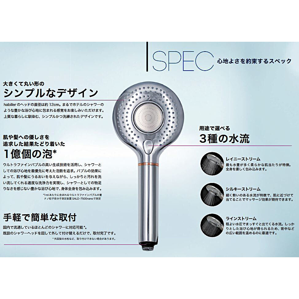 送料無料】丸山製作所 ウルトラファインバブルシャワーヘッド habiller