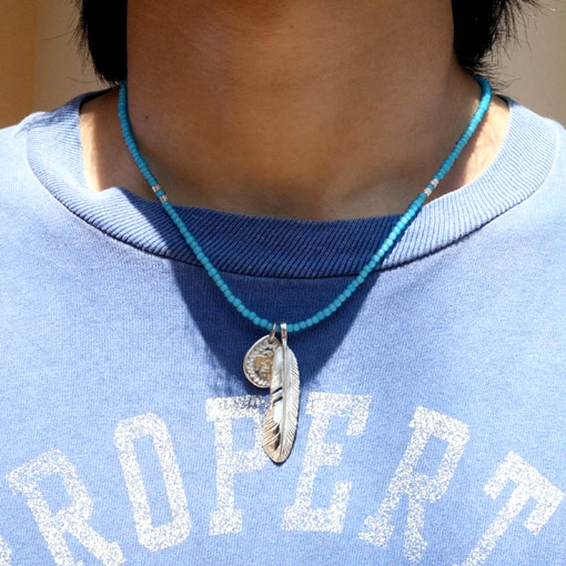 極小ライトブルービーズネックレス 47cm(販売終了) | すべての商品