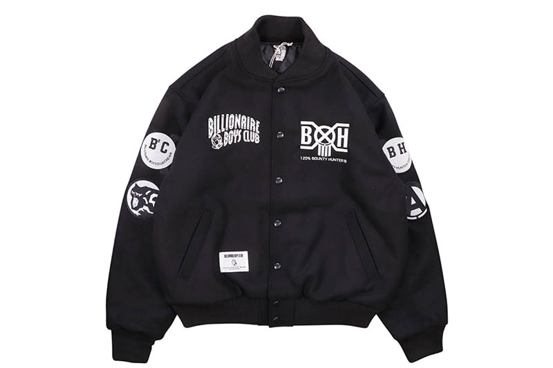 BILLIONAIRE BOYS CLUB X BOUNTY HUNTER MELTON VARSITY JACKET