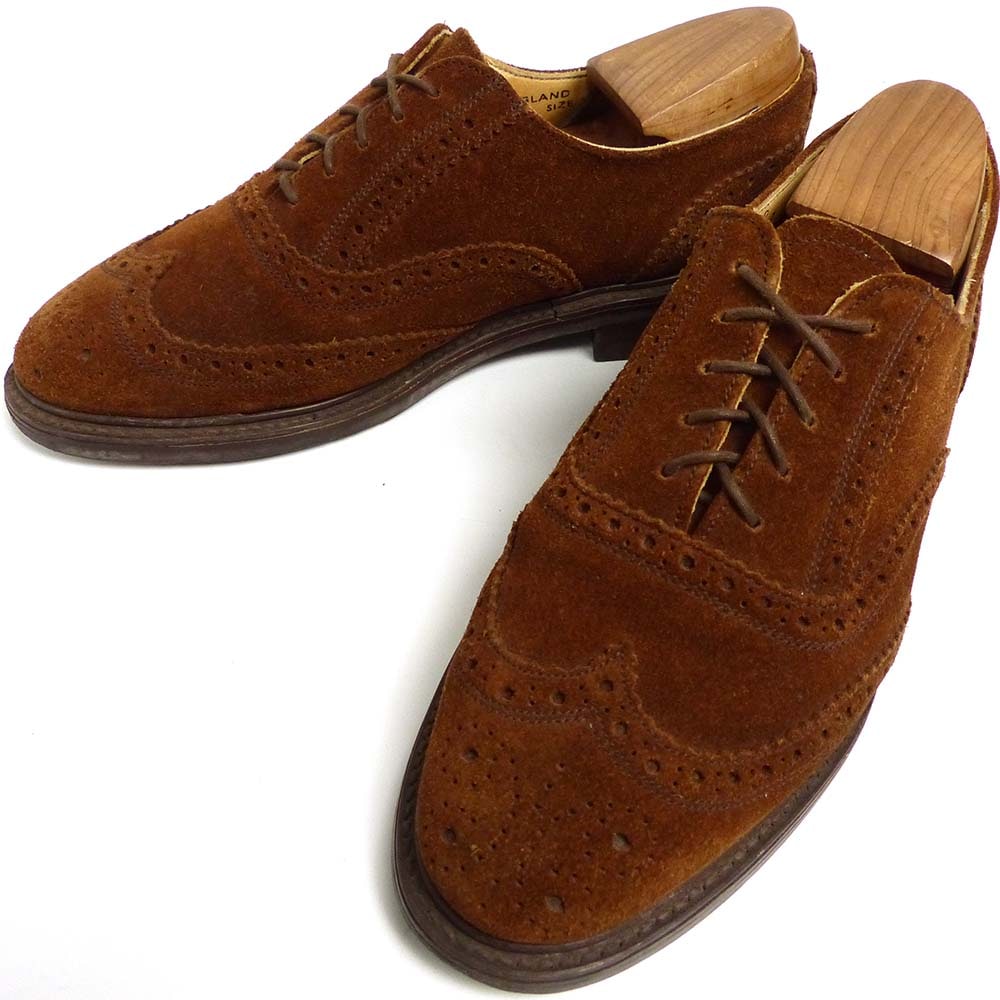 英国製 J BROWN スエードウイングチップシューズ UK7(25.5cm相当