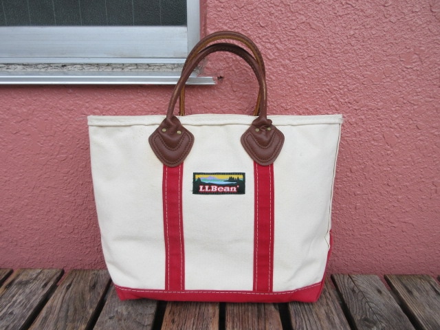 USED 90年代 持ち手レザー LLビーン ボート&トートバッグ USA製 赤