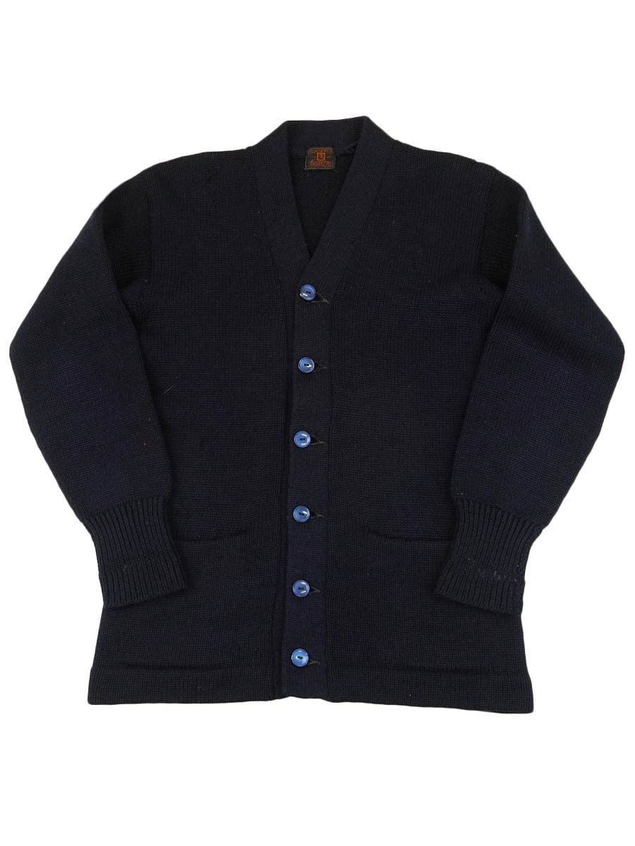 40's チャンピオン ランタグ レタードカーディガン ネイビー 実寸(40位