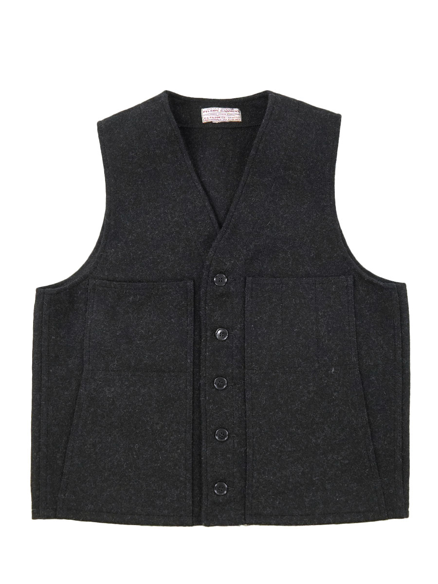 FILSON マッキーノウールベスト チャコール 実寸(40位) | NEW ITEM