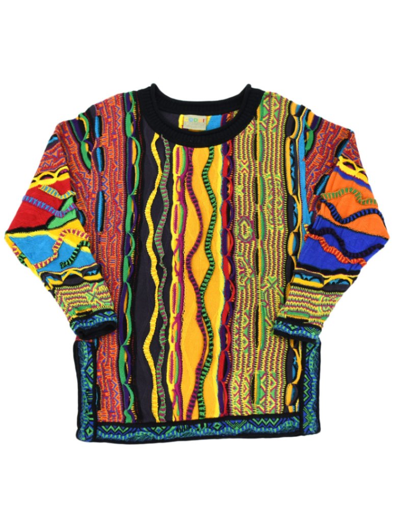 COOGI マルチカラー 3Dニットセーター 表記(M) オーストラリア製