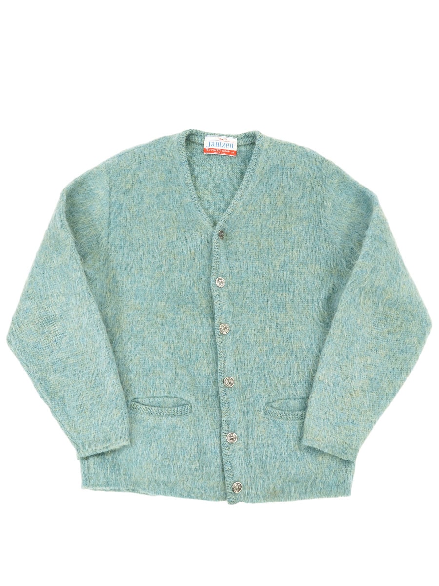60's～ Jantzen モヘア×ウール ニットカーディガン ライトブルー 表記