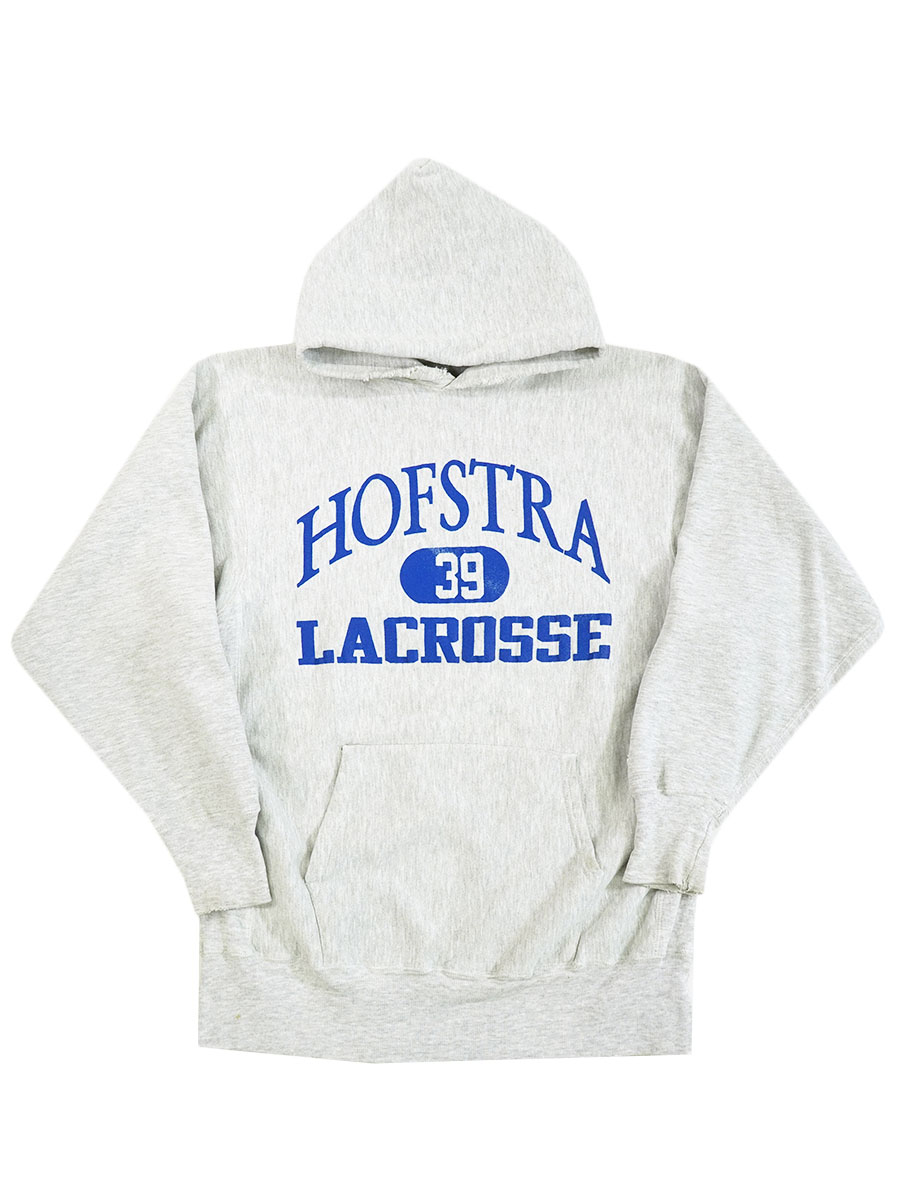 90's 刺繍タグ チャンピオンRWパーカ ''HOFSTRA LACROSSE'' 3段