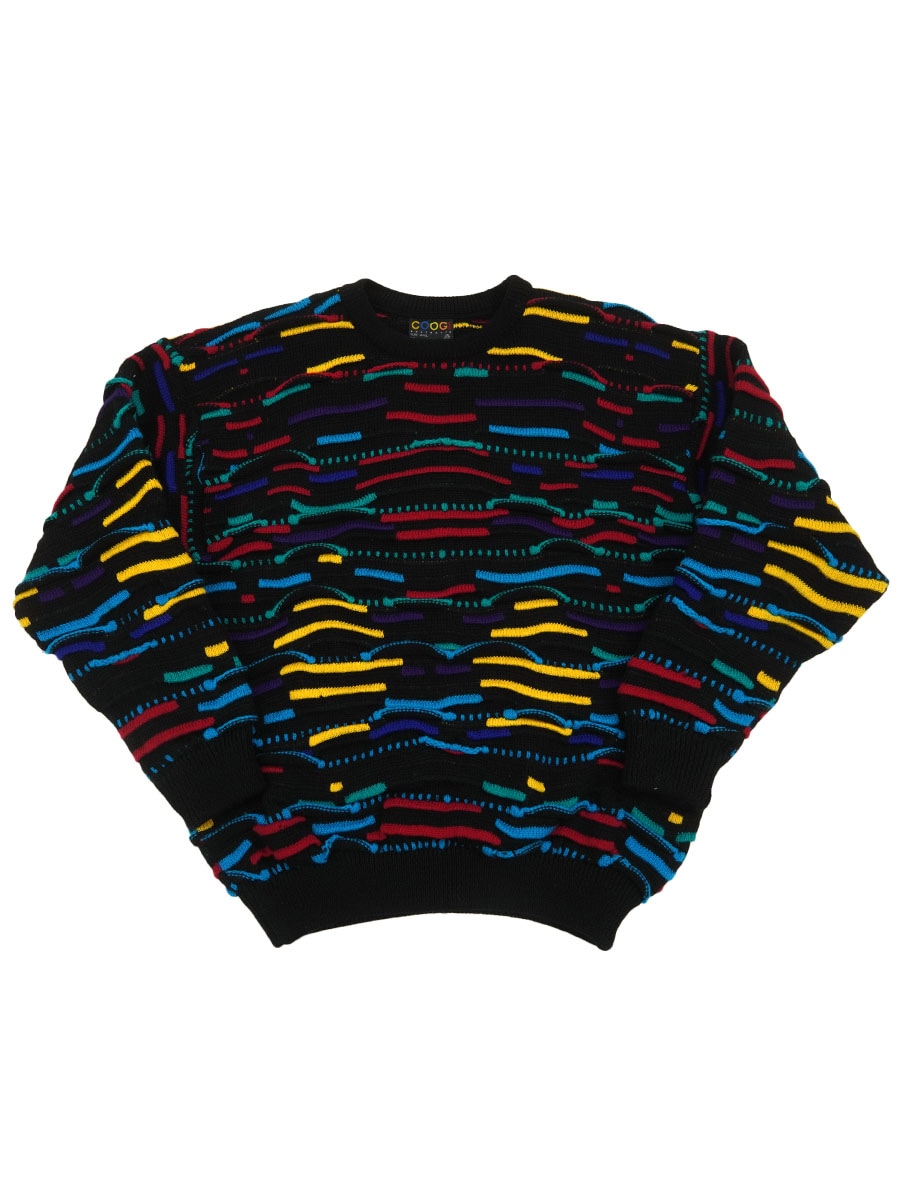 COOGI マルチカラー 3Dニットセーター 表記(M) オーストラリア製