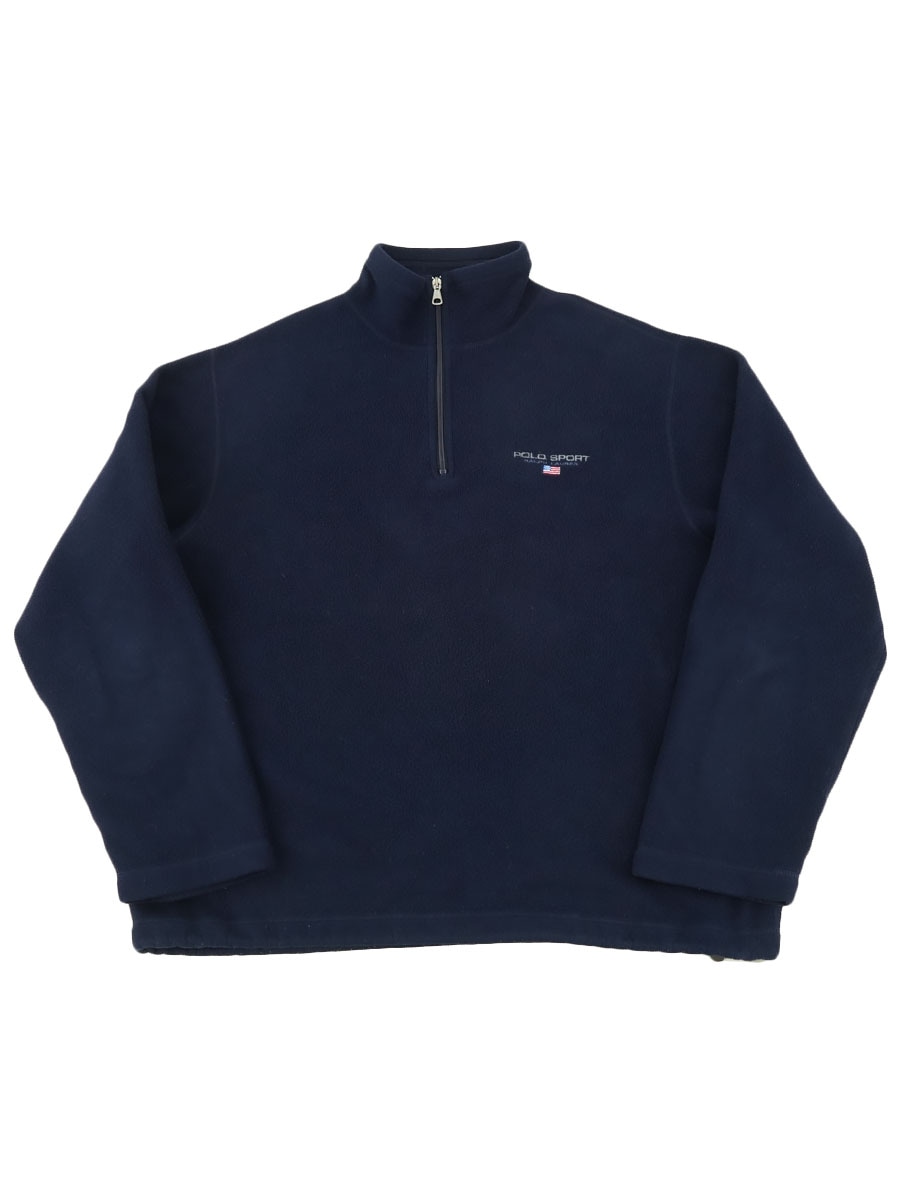 90's POLO SPORT ハーフジップ フリースJKT ネイビー 表記(L) USA製