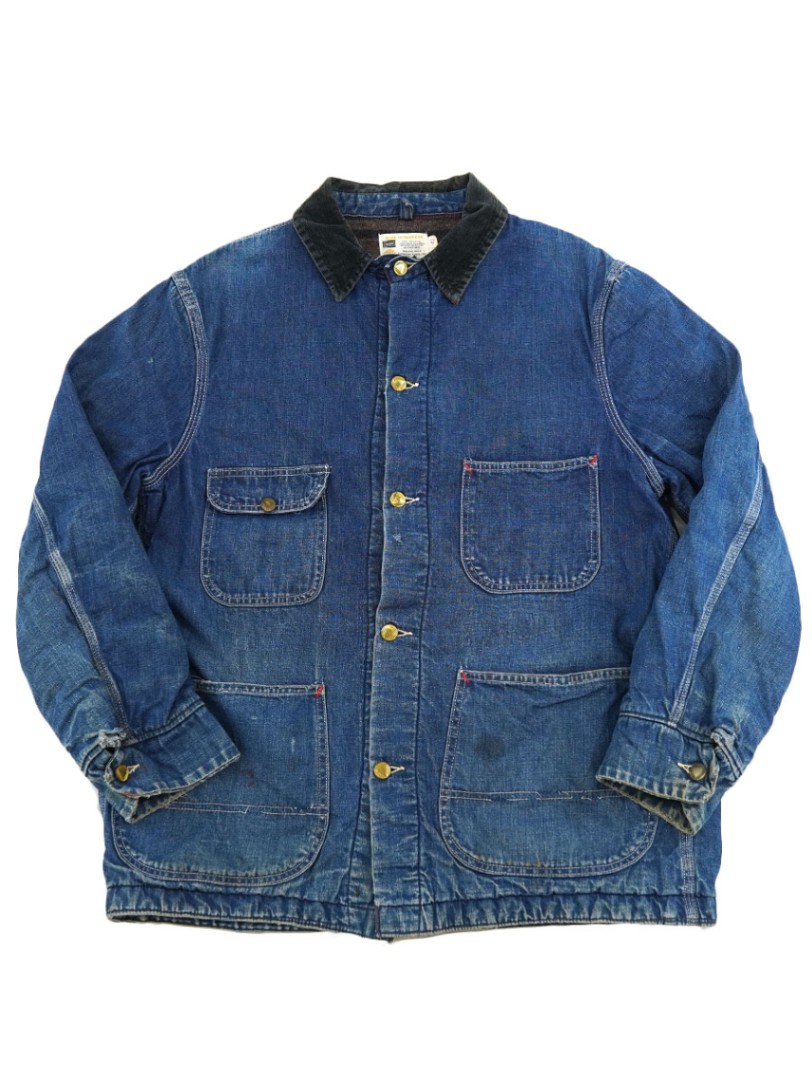 70's Sears 襟コーズ 裏ブランケットライナー デニムカバーオール 表記