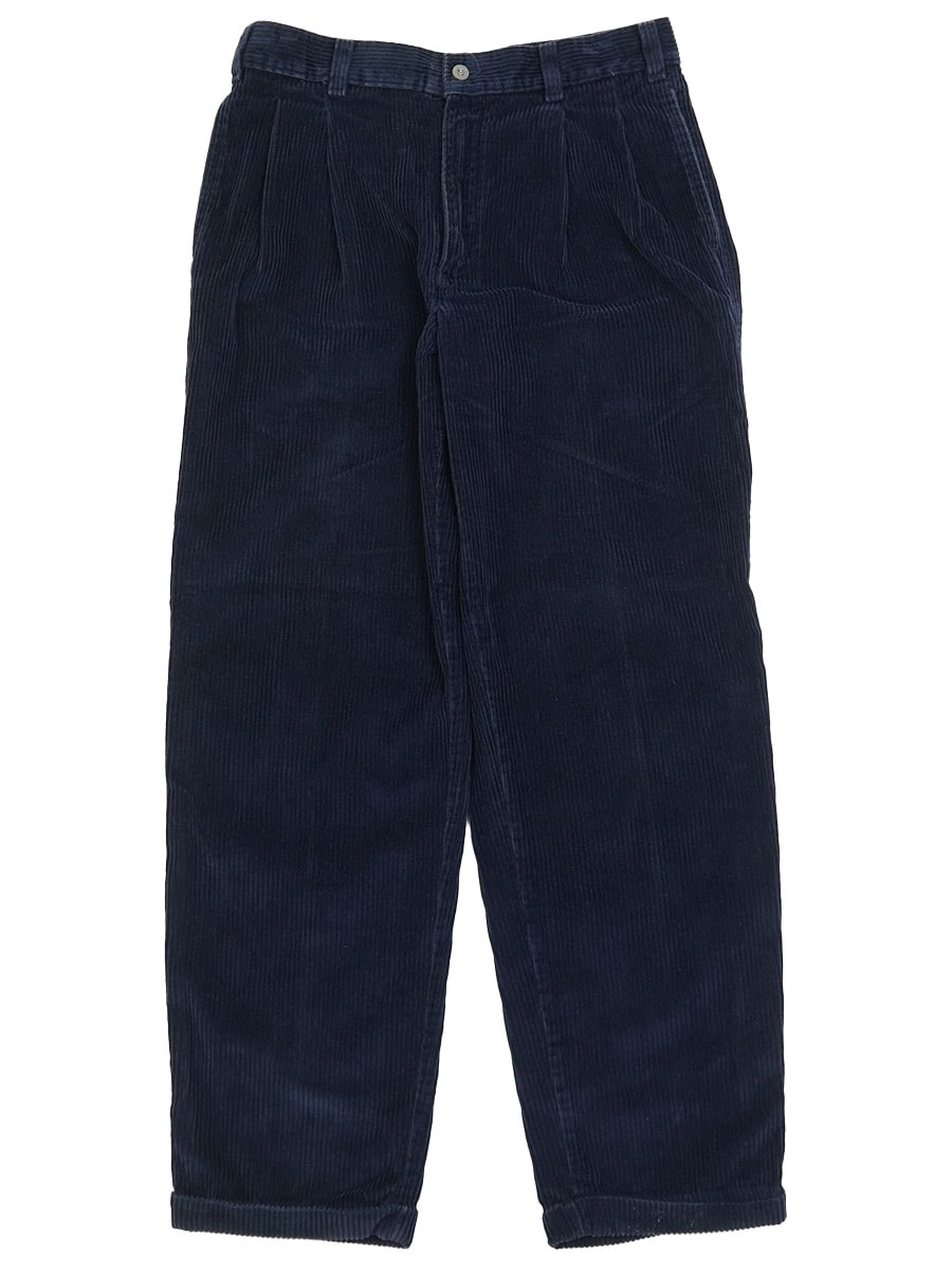 90's DOCKERS 2タック 太畝コーデュロイパンツ ダークネイビー 表記