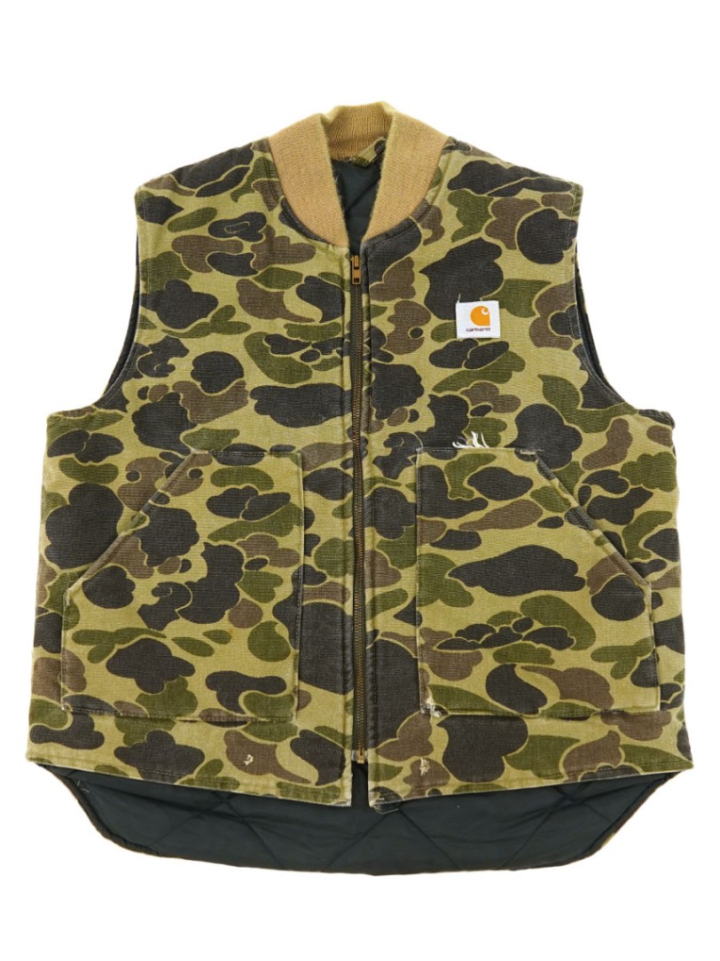 80's カーハート ダックベスト カモ 実寸(L位) | すべての商品