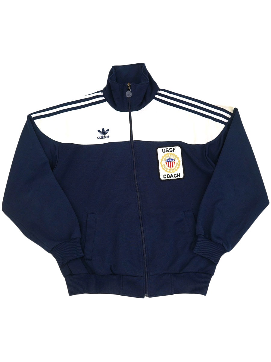 80's adidas スリーストライプ トレフォイルロゴ刺繍 ''USSF COACH